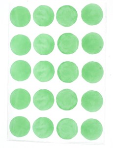 Stickers pois aquarelle  vert prairie